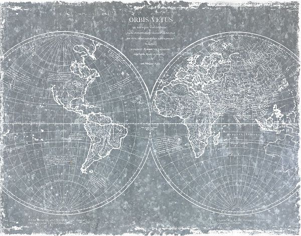 Galvanized World Map