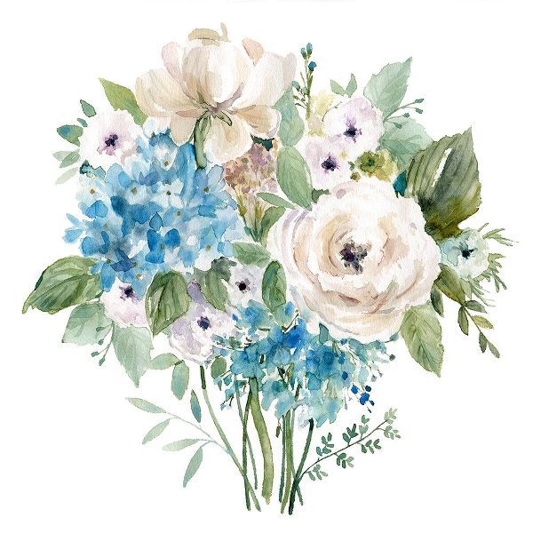 Blue and White Botanical I