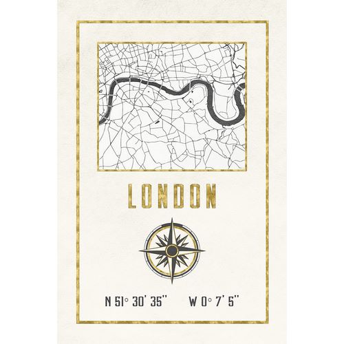 Nature Magick 아티스트의 London England Map Gold Vintage Compass and Coordinates작품입니다.