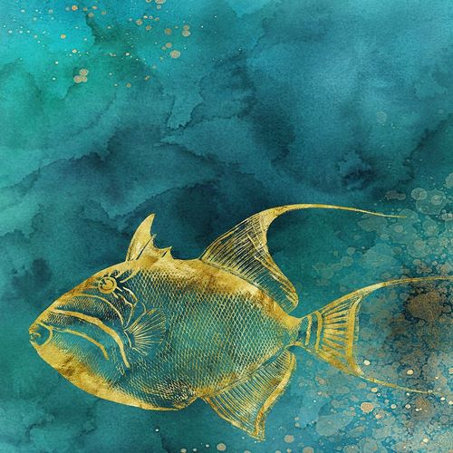 Zalewski, Christine 아티스트의 Redone Fish of Gold on Aqua  작품