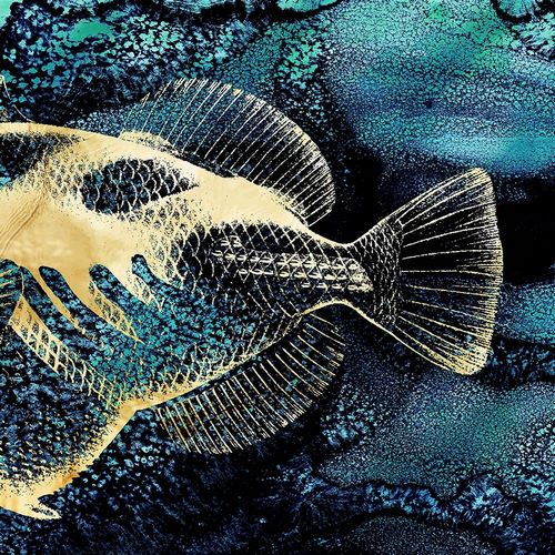 Zalewski, Christine 아티스트의 Blue Ink and Golden Fish II 작품