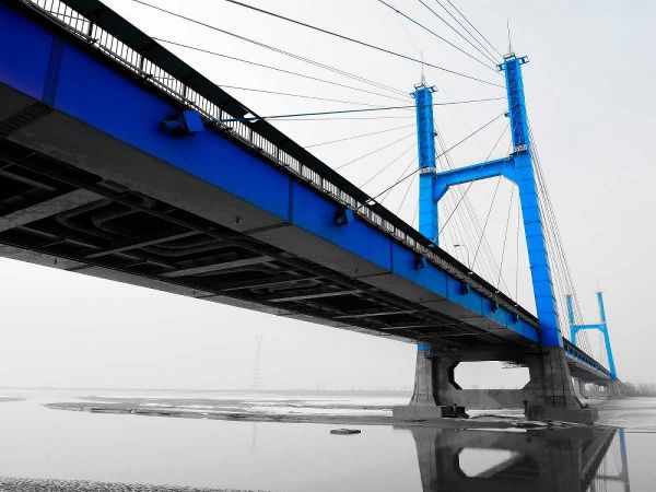 Suspension Bridge in Blue