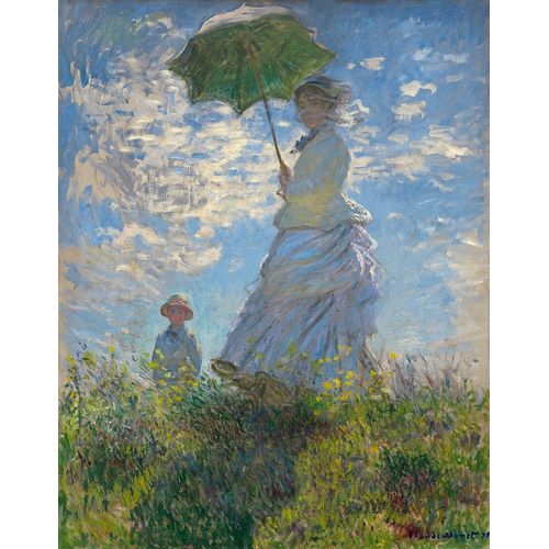 Woman with a Parasol - Madame Monet and Her Son, 1875