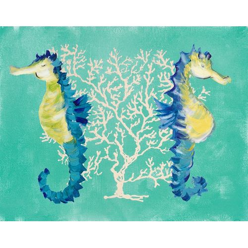 Blue Seahorses on Coral