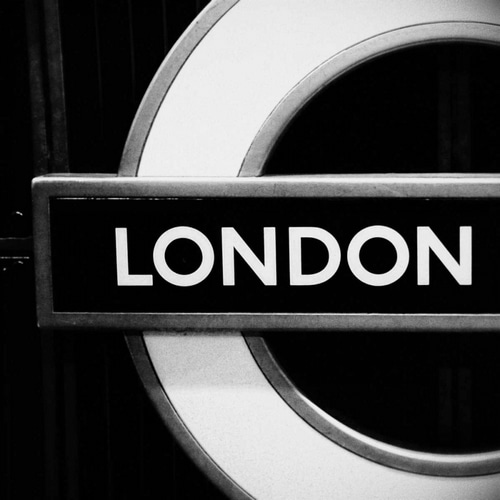 London Sign BandW