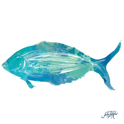 Watercolor Fish in Teal I