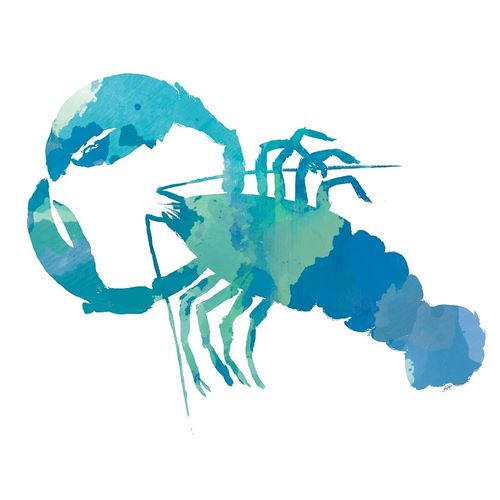 Watercolor Lobster in Teal