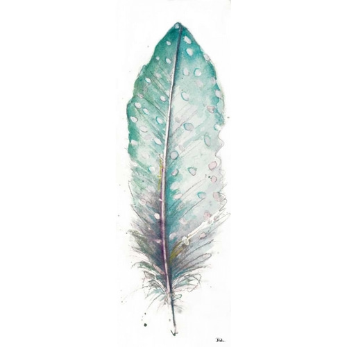 Watercolor Feather White I