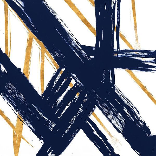 Navy with Gold Strokes III