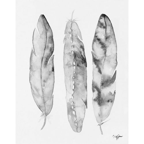 Three Feathers Black and White