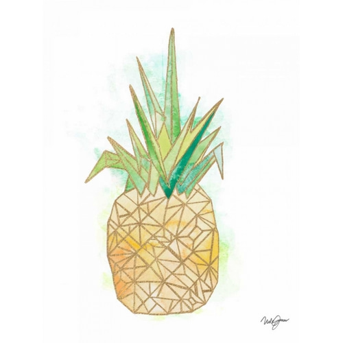 Watercolor Origami Pineapple