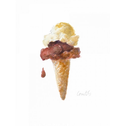 Watercolor Ice Cream Cone I