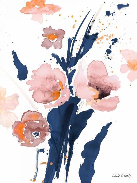 Watercolor Pink Poppies I