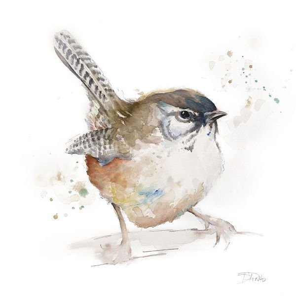 Watercolor Mountain Bird I