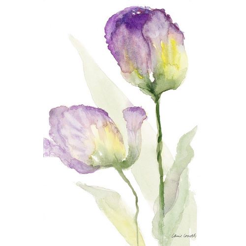 Teal and Lavender Tulips II