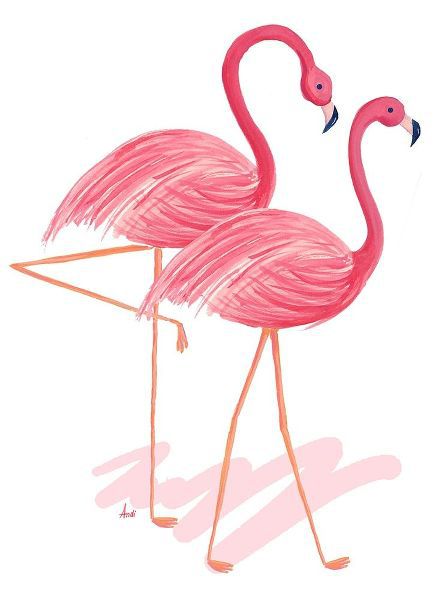 Flamingo Walk Watercolor I