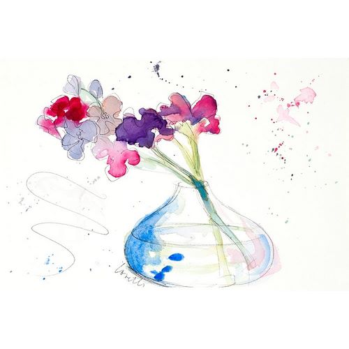Colorful Flowers in Clear Vase II