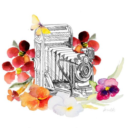Camera Sketch on Fall Floral I
