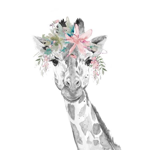 Water Giraffe with Floral Crown Square