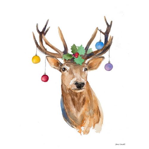Deer with Holly and Ornaments