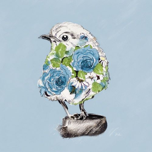 Pinto, Patricia 작가의 The Blue Floral Bird I 작품