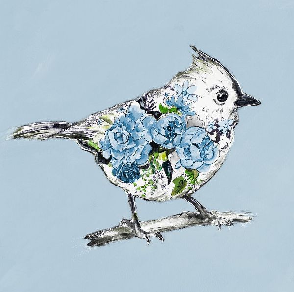 Pinto, Patricia 작가의 The Blue Floral Bird II 작품