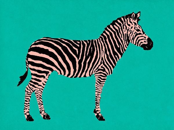 Pinto, Patricia 작가의 Zebra on Teal 작품