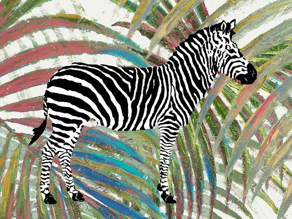 Pinto, Patricia 작가의 Zebra on Multicolored Leaves 작품