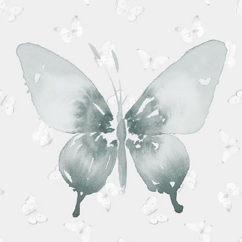 Loreth, Lanie 작가의 Grey Watercolor Butterflies II 작품