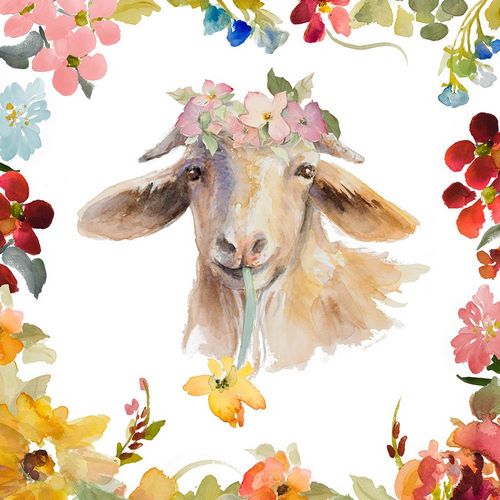 Loreth, Lanie 아티스트의 Goat with Floral Border작품입니다.