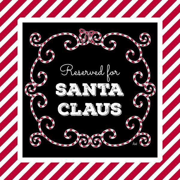 Reserved for Santa on Candy Cane Red Stripes