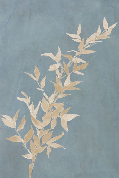 Tan Leaf on Blue II