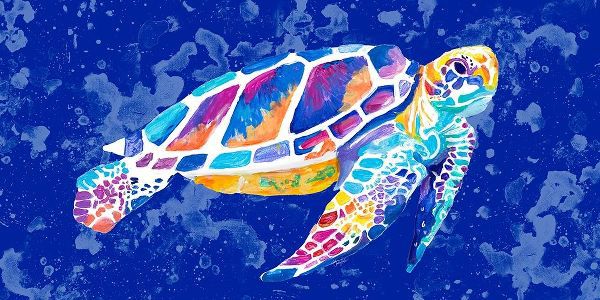 Vibrant Blue Sea Turtle
