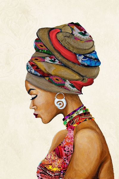 African Goddess on Beige