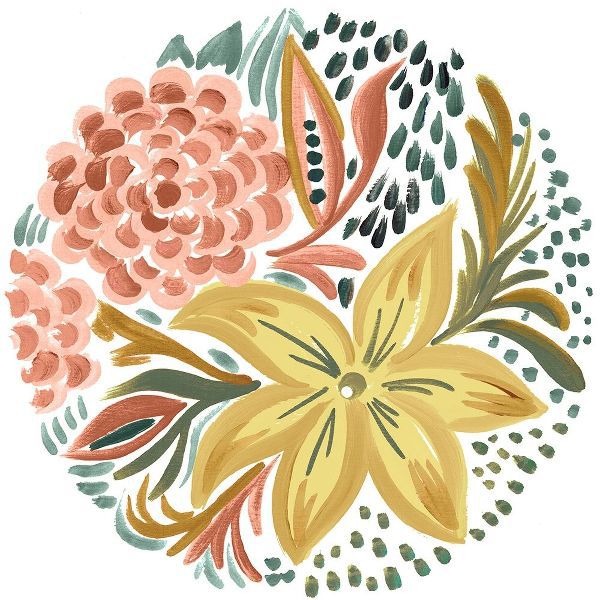 Peachy Matisse Florals I