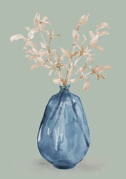 Loreth, Lanie 작가의 Cotton Stems In Blue Vase 작품