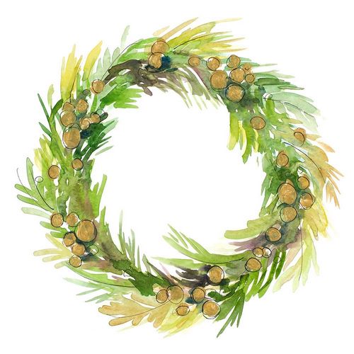 Green Metallic Spruce Wreath