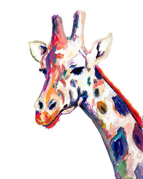 Colorful Giraffe on White