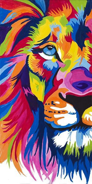 Colorful Lion Portrait