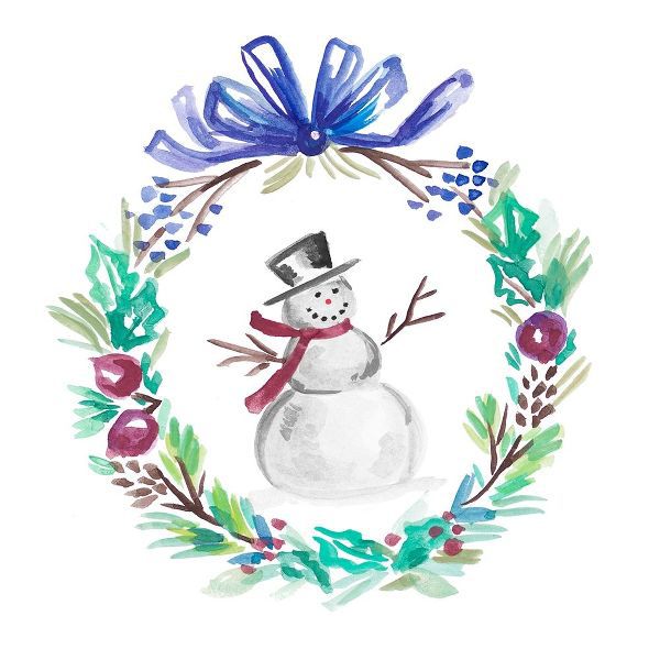 Holiday Snowman Wreath I