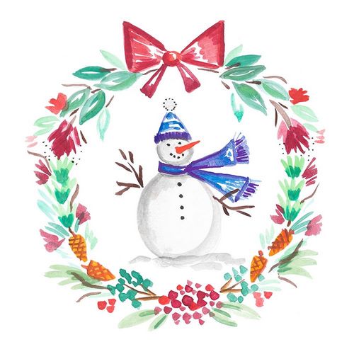 Holiday Snowman Wreath II