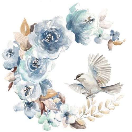 Floral with Bird I