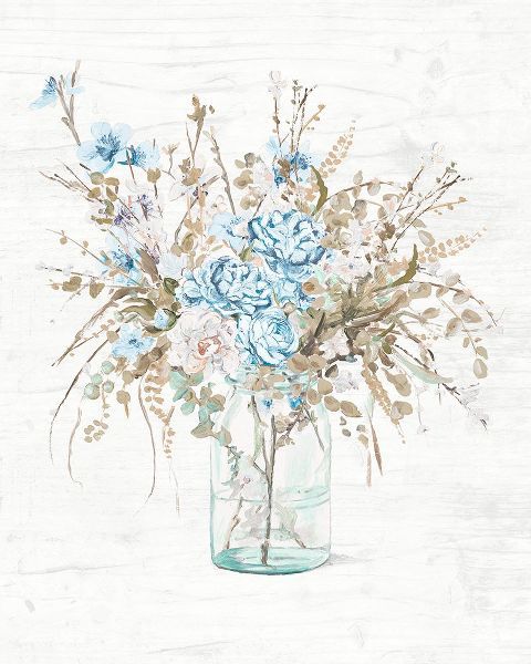 Pinto, Patricia 작가의 Blue Flowers In Glass Vase 작품