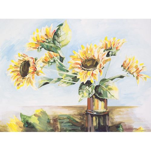 Sunflowers on Golden Vase