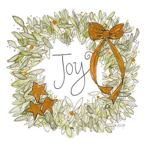 Joyful Wreath with Gold Ribbons