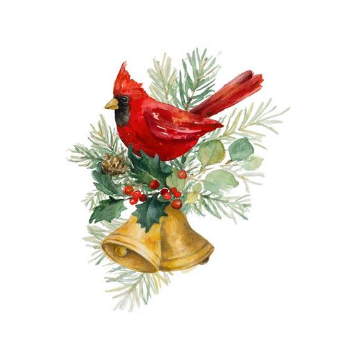 Northern Cardinal on Holiday Bells