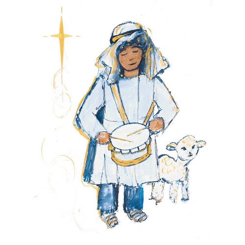 Drummer Boy And Lamb (blue and gold)