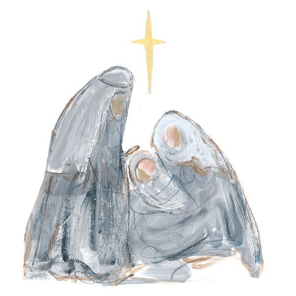 Gray and Gold Nativity with Star
