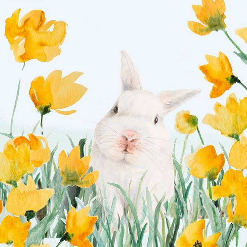 Loreth, Lanie 작가의 White Bunny Amongst Yellow Flowers 작품