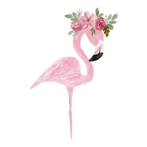 Pink Floral Crown Flamingo